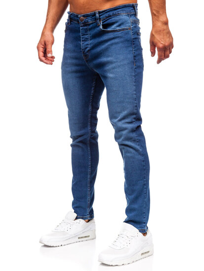 Σκούρο μπλε ανδρικό τζιν παντελόνι slim fit Bolf 6592