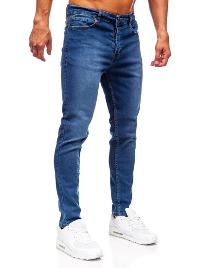 Σκούρο μπλε ανδρικό τζιν παντελόνι slim fit Bolf 6592