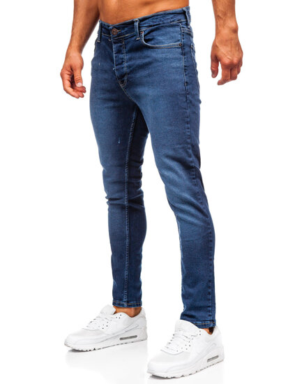 Σκούρο μπλε ανδρικό τζιν παντελόνι slim fit Bolf 6596