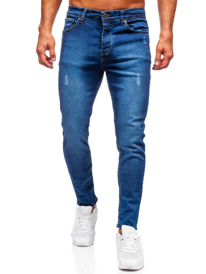 Σκούρο μπλε ανδρικό τζιν παντελόνι slim fit Bolf 6758