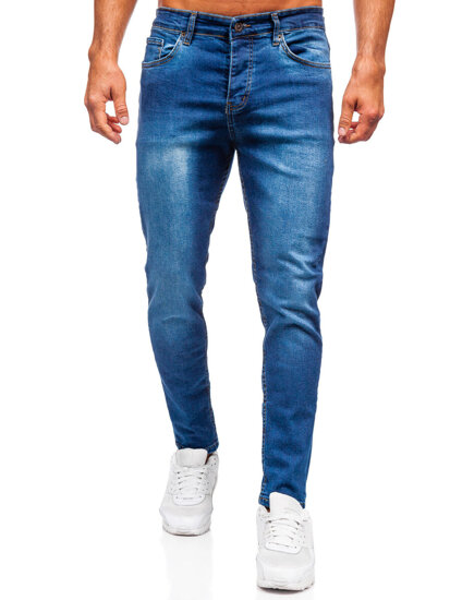 Σκούρο μπλε ανδρικό τζιν παντελόνι slim fit Bolf 6761