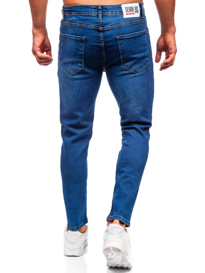 Σκούρο μπλε ανδρικό τζιν παντελόνι slim fit Bolf 6811