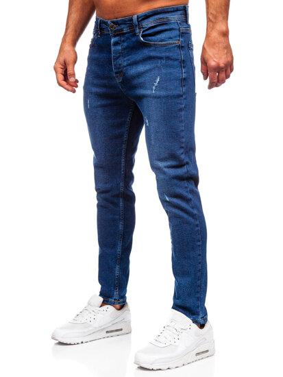 Σκούρο μπλε ανδρικό τζιν παντελόνι slim fit Bolf 6835