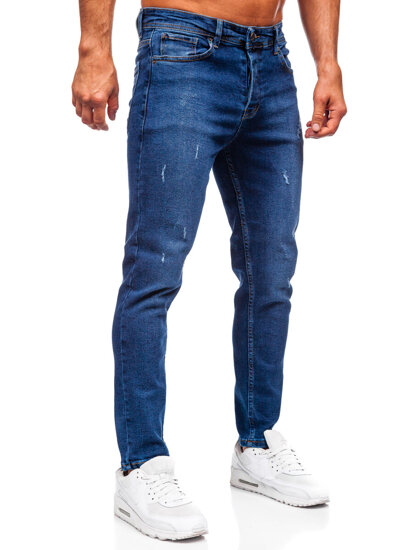 Σκούρο μπλε ανδρικό τζιν παντελόνι slim fit Bolf 6835