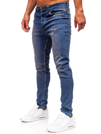 Σκούρο μπλε ανδρικό τζιν slim fit Bolf 6587