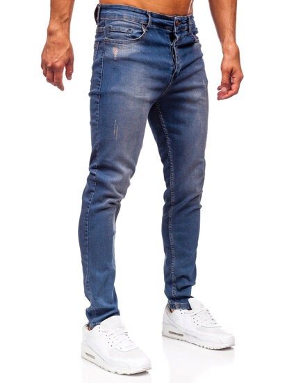 Σκούρο μπλε ανδρικό τζιν slim fit Bolf 6587