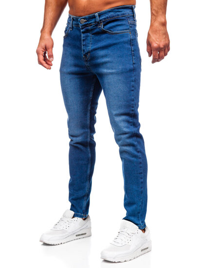 Σκούρο μπλε ανδρικό τζιν slim fit Bolf 6715