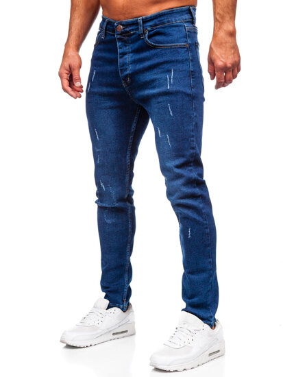 Σκούρο μπλε ανδρικό τζιν slim fit Bolf 6735