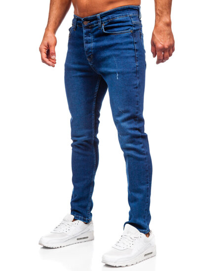 Σκούρο μπλε ανδρικό τζιν slim fit Bolf 6736