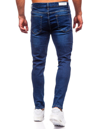 Σκούρο μπλε παντελόνια τζιν ανδρικά slim fit Bolf 6290