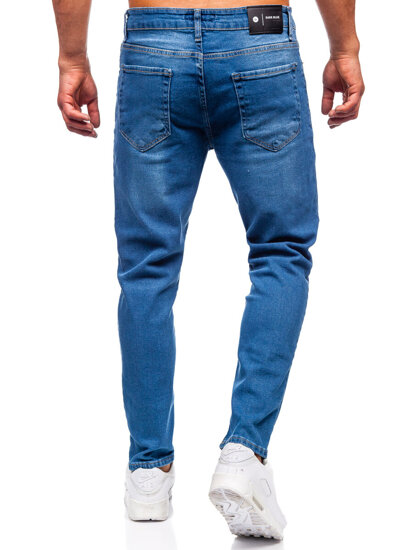 Σκούρο μπλε παντελόνια τζιν ανδρικά slim fit Bolf 6453