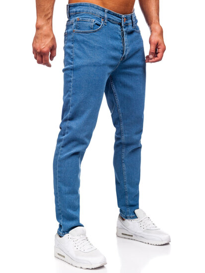 Σκούρο μπλε παντελόνια τζιν ανδρικά slim fit Bolf 6455