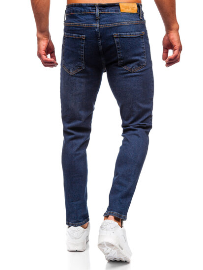 Σκούρο μπλε παντελόνια τζιν ανδρικά slim fit Bolf 6479