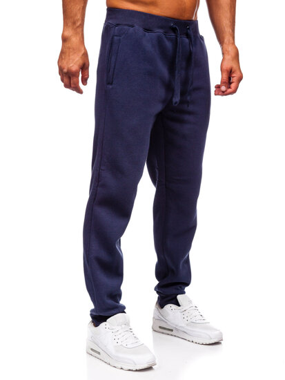 Σκούρο μπλε χοντρό ανδρικό παντελόνι joggers Bolf MS002