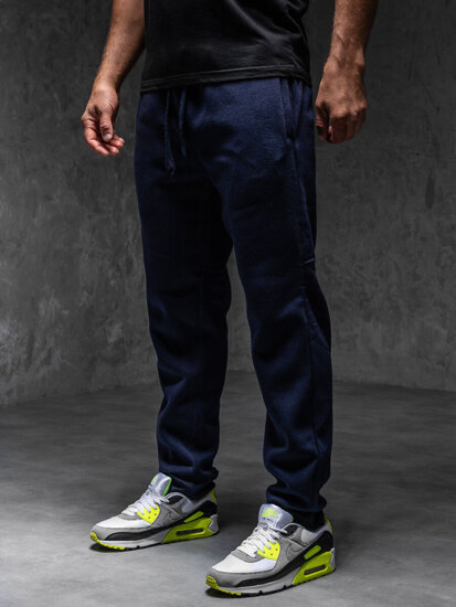 Σκούρο μπλε χοντρό ανδρικό παντελόνι joggers Bolf MS002A1