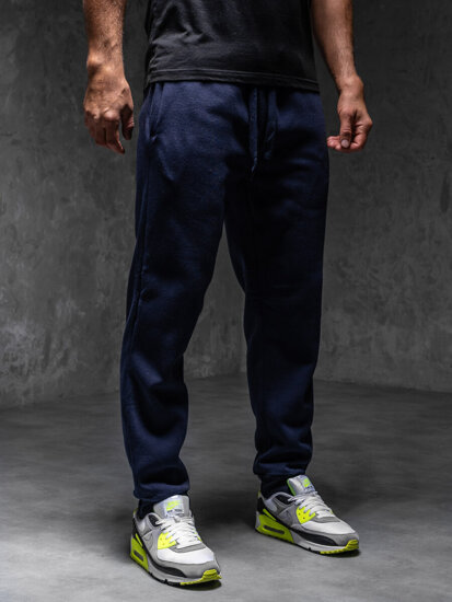 Σκούρο μπλε χοντρό ανδρικό παντελόνι joggers Bolf MS002A1