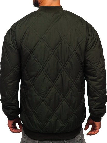 Χακί ανδρικό καπιτονέ μπουφάν baseball bomber Bolf 84M3020