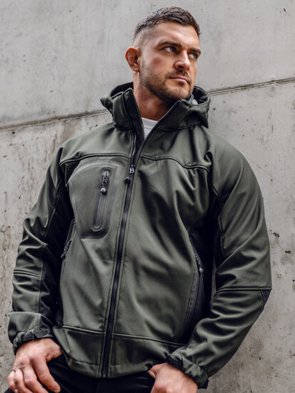 Χακί ανδρικό μπουφάν softshell Bolf T019A