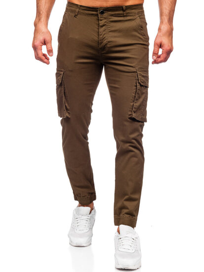 Χακί ανδρικό παντελόνι joggers cargo Bolf MP0202MV