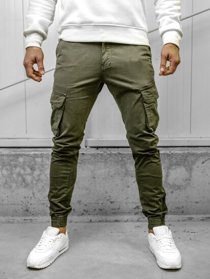 Χακί υφασμάτινα jogger cargo ανδρικά Bolf 77322A