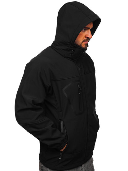 Kurtka męska softshell czarna Denley T019