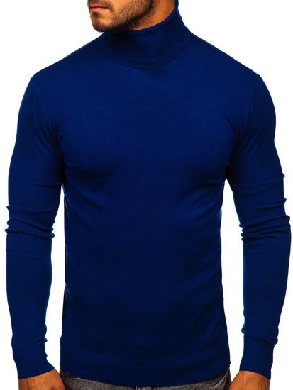 Niebieski golf sweter męski bez nadruku Denley YY02