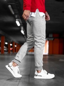 Ανδρικά jogger αθλητικά παντελόνια γκρι Bolf XW01-B