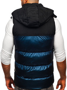 Ανδρικό Navy Quilted Hooded Gilet Bolf 13079