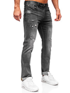 Ανθρακί ανδρικό τζιν παντελόνι slim fit Bolf MP0169G