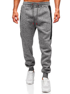 Ανθρακί επενδεδυμένα παντελόνια ανδρικά joggers φόρμας Bolf Q1102