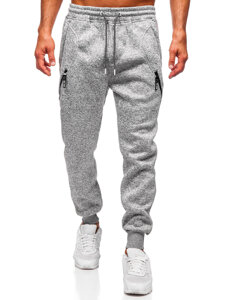 Γκρι επενδεδυμένα παντελόνια ανδρικά joggers φόρμας Bolf Q1104