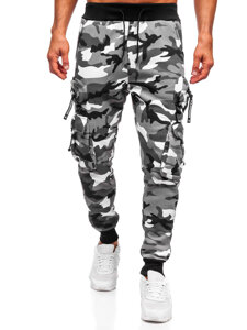 Γκρι επενδεδυμένα παντελόνια ανδρικά joggers cargo φόρμας Bolf HSS353