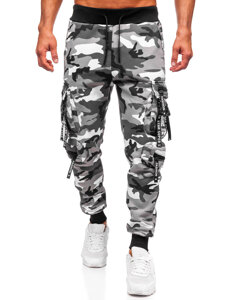 Γκρι επενδεδυμένα παντελόνια ανδρικά joggers cargo φόρμας Bolf HSS453