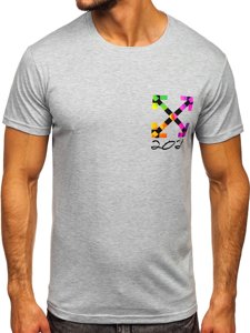 Γκρι T-shirt ανδρικο με εκτυπωση Bolf KS2513