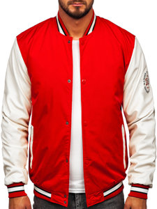 Κόκκινο ανδρικό μεταβατικό μπουφάν baseball bomber Bolf 84M3021