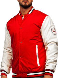 Κόκκινο ανδρικό μεταβατικό μπουφάν baseball bomber Bolf 84M3021