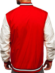 Κόκκινο ανδρικό μεταβατικό μπουφάν baseball bomber Bolf 84M3021