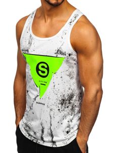 Λευκο Μπλουζακι tank top με εκτυπωση Bolf SS11057