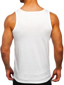 Λευκο μπλουζακι tank top με σταμπα Bolf HY812