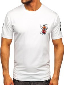 Λευκο T-shirt ανδρικο με σταμπα Bolf 2607