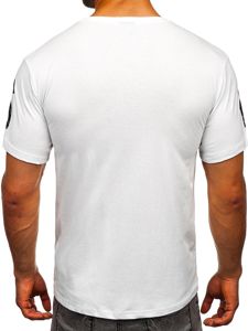 Λευκο t-shirt ανδρικο με εκτυπωση Bolf 1180