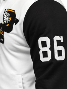 Λευκό ανδρικό μεταβατικό μπουφάν baseball bomber Bolf HS7208