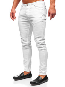 Λευκό παντελόνι τζιν ανδρικό slim fit Bolf R927