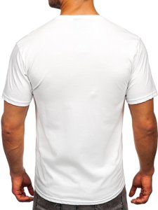 Λευκό T-shirt ανδρικό με στάμπα Bolf 0303