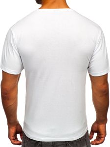 Λευκό T-shirt ανδρικό με στάμπα Bolf 142170