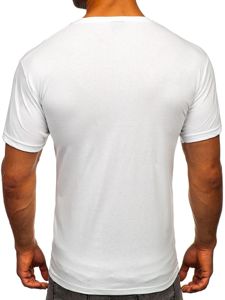 Λευκό T-shirt ανδρικό με στάμπα Bolf 142172