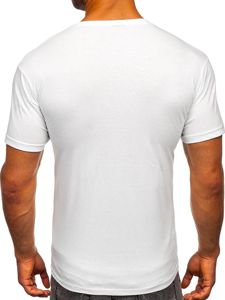 Λευκό T-shirt ανδρικό με στάμπα Bolf 142174