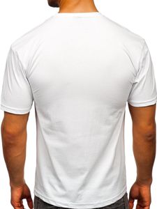 Λευκό T-shirt ανδρικό με στάμπα Bolf 14333