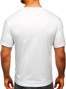 Λευκό T-shirt ανδρικό με στάμπα Bolf 14336