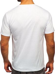 Λευκό T-shirt ανδρικό με στάμπα Bolf KS2652